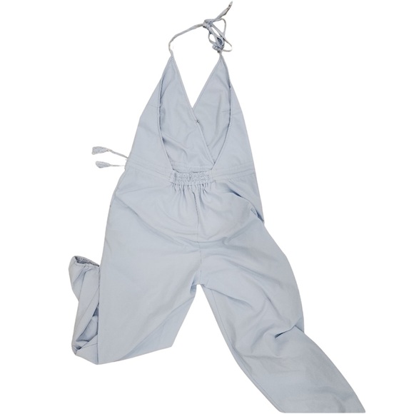 New BIBI light blue halter wrap style jumpsuit M - Picture 6 of 14